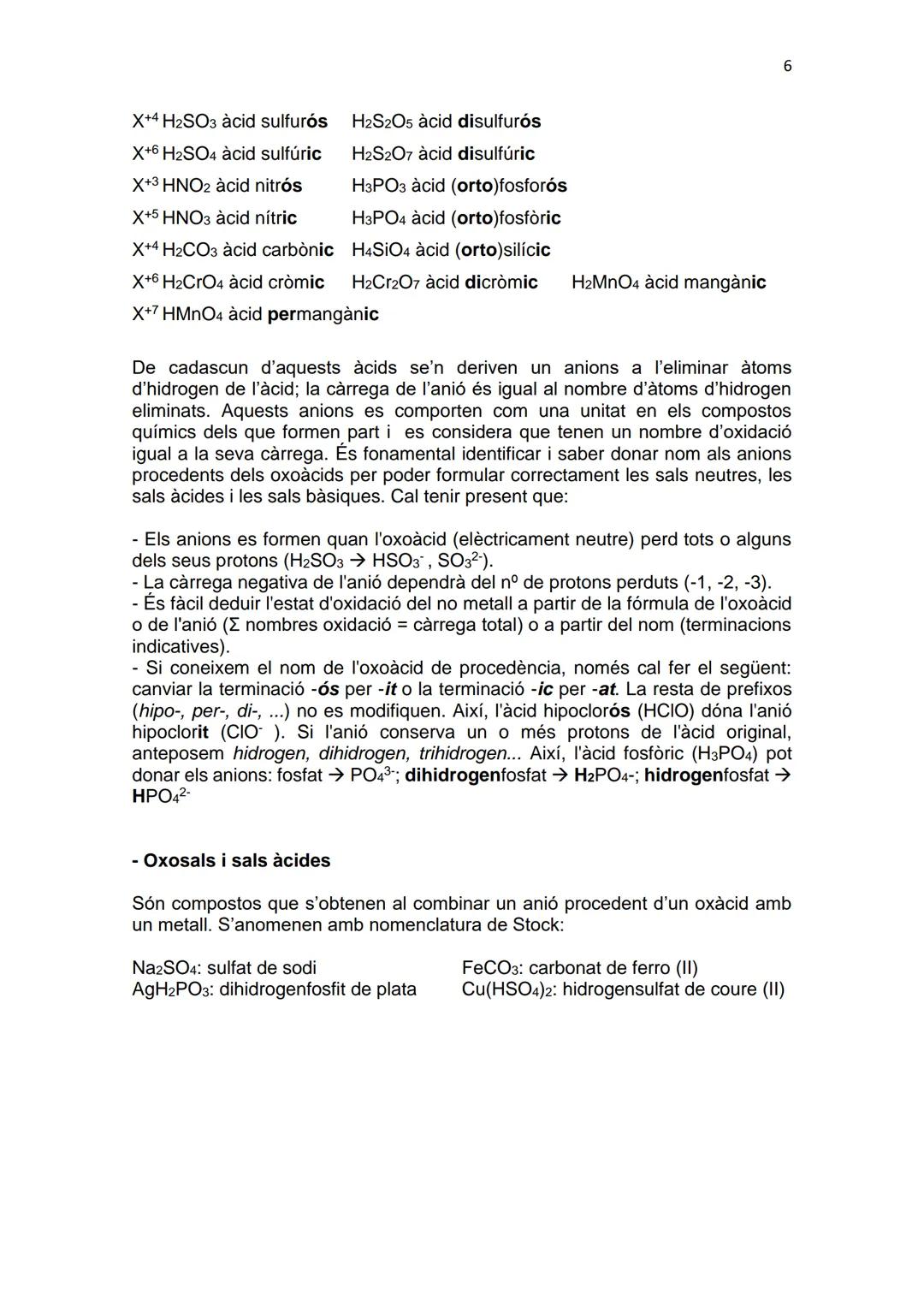 # 1
FORMULACIÓ I NOMENCLATURA DE QUÍMICA INORGÀNICA
S'anomena Química Inorgànica a la part de la Química que estudia els
compostos que no