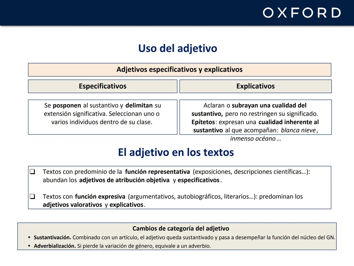 # UNIDAD 6. Las clases de palabras
Lengua castellana y Literatura
1º Bachillerato # Categorías y funciones
Según sus características, las