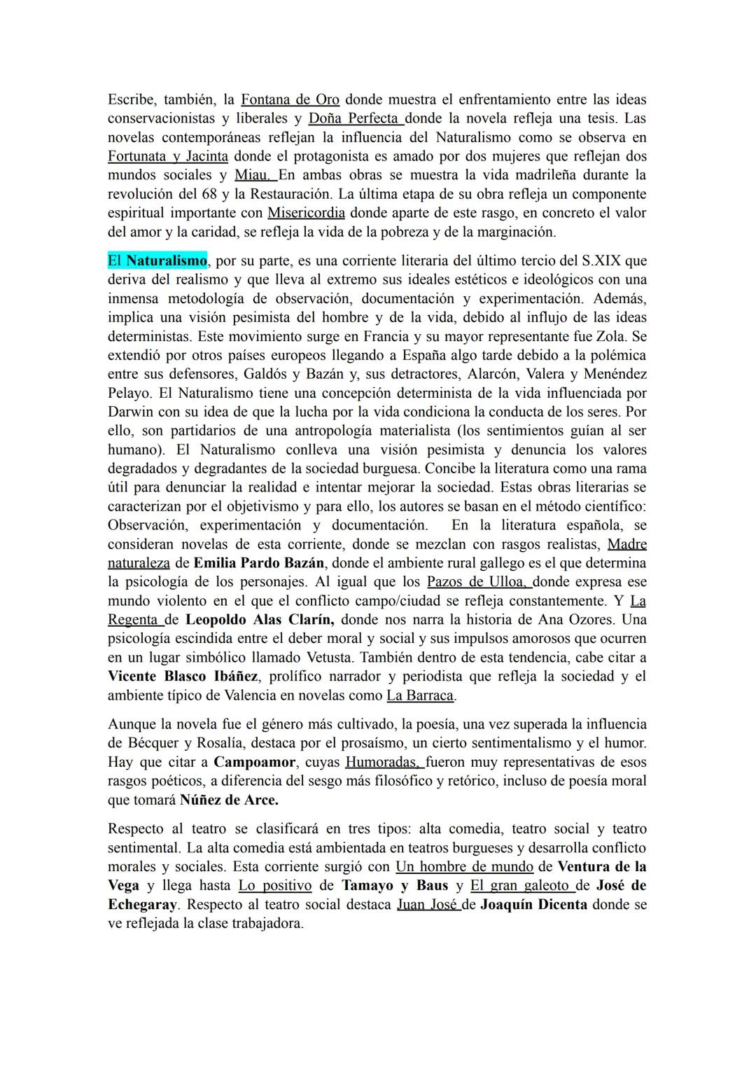 TEMA 1. EL REALISMO Y NATURALISMO: LA NOVELA. LA POESÍA Y EL
TEATRO EN LA SEGUNDA MITAD DEL S. XIX
Respecto al contexto histórico en España,