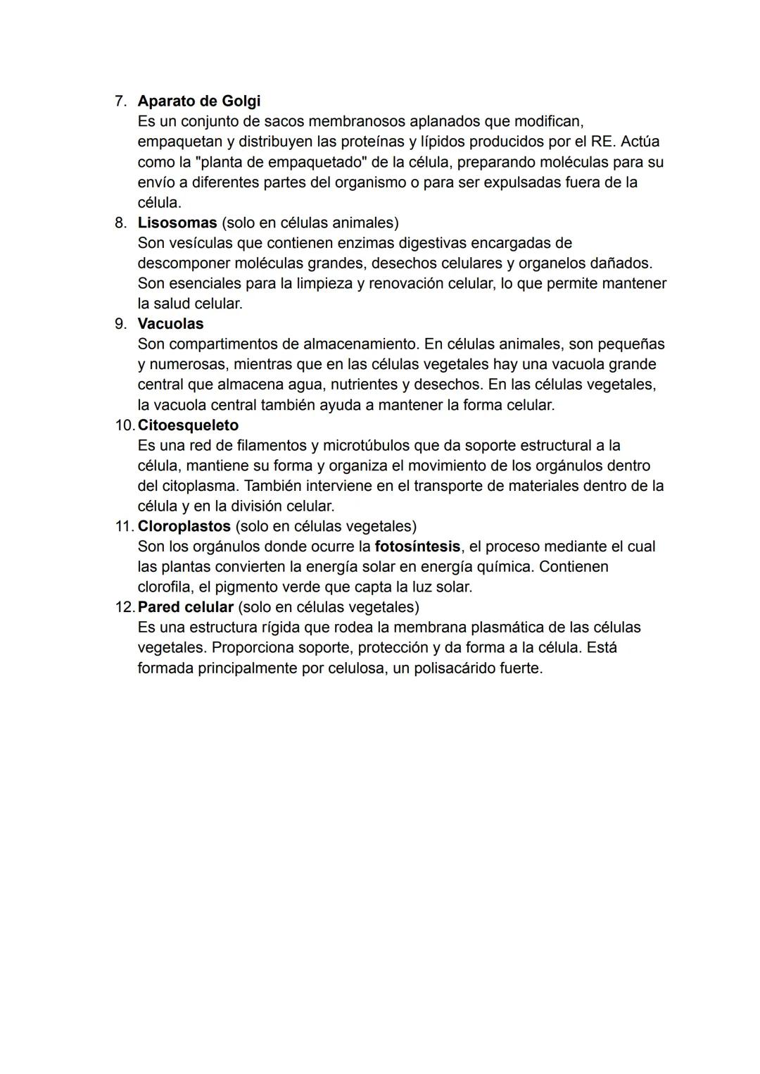 # Las Partes de una Célula
Una célula es la unidad básica de la vida y contiene diversas estructuras que
cumplen funciones específicas para