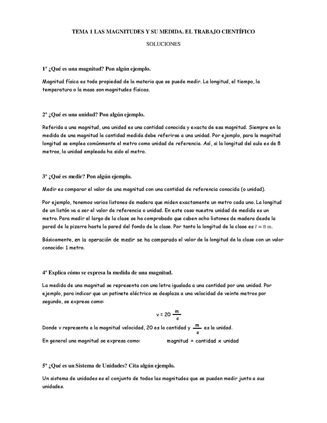 Las magnitudes y su medida