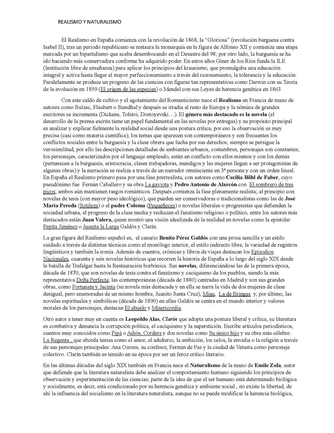 Realísimo y Naturalismo