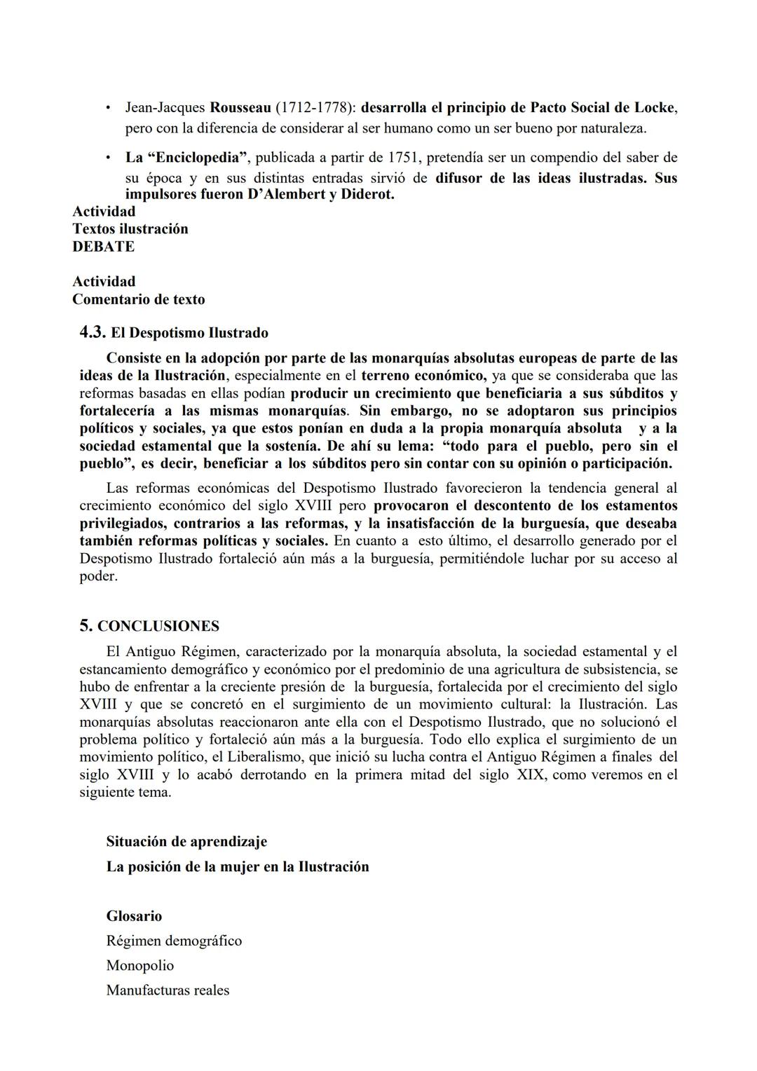 TEMA 1
EL ANTIGUO RÉGIMEN Y LA ILUSTRACIÓN
INDICE
1. INTRODUCCIÓN
2. CARACTERÍSTICAS DEL ANTIGUO RÉGIMEN
2.1. La Monarquía Absoluta
3. La so