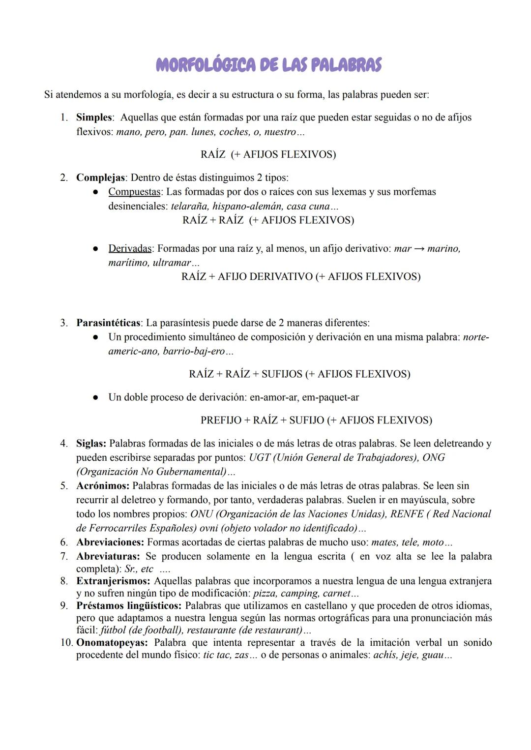 # ESTRUCTURA DE LA PALABRA
La palabra hasta ahora definida por la gramática tradicional como "la unidad mínima dotada de
significado" pasa