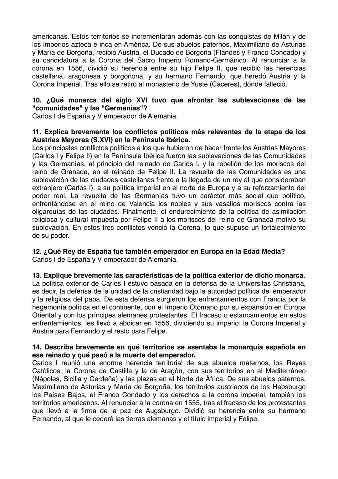Historia de España 2º Bachillerato
Bloque 1
Preguntas cortas
1. Enumera las etapas en que se divide la Prehistoria.
Paleolítico, Neolítico y