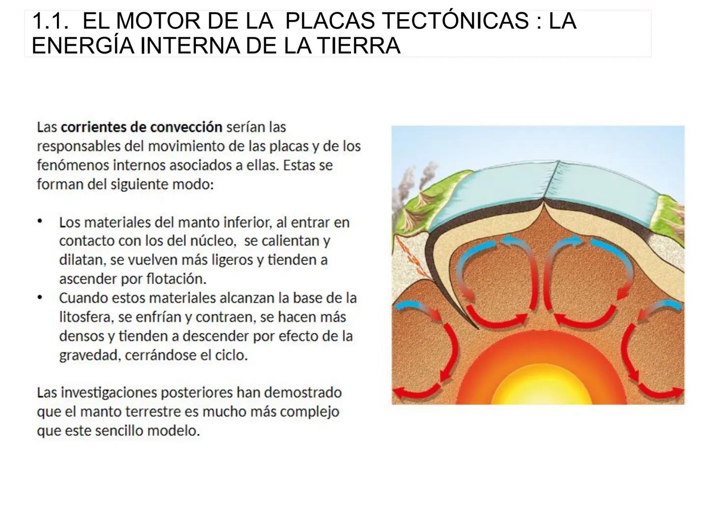 TEMA 10. MANIFESTACIONES DE LA
ENERGÍA INTERNA DE LA TIERRA
Efectos de un terremoto
Volcán en erupción 1. LAS PLACAS TECTÓNICAS
Las placas t