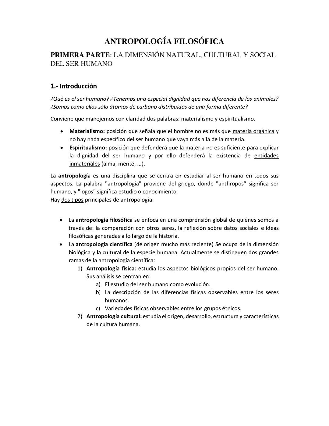 ANTROPOLOGÍA FILOSÓFICA