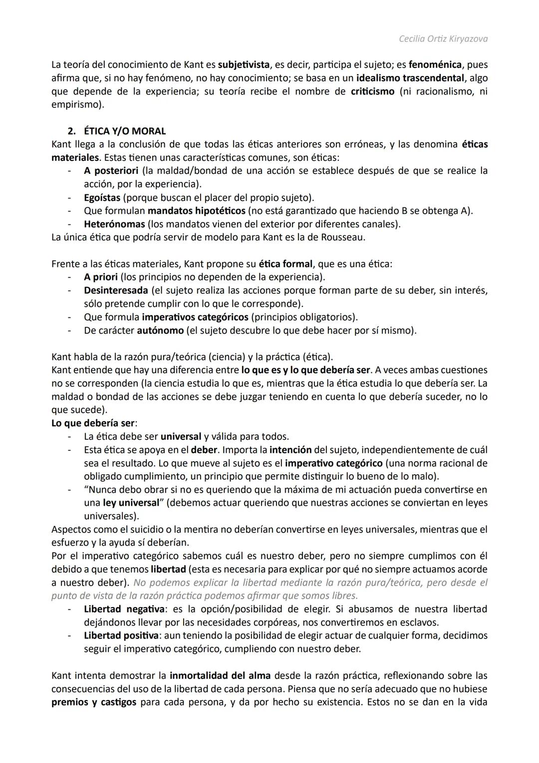 Cecilia Ortiz Kiryazova
UNIDAD 8. IMMANUEL KANT.
Introducción:
Kant (1724-1804) fue un autor prusiano ilustrado nacido en Königsberg (Imperi