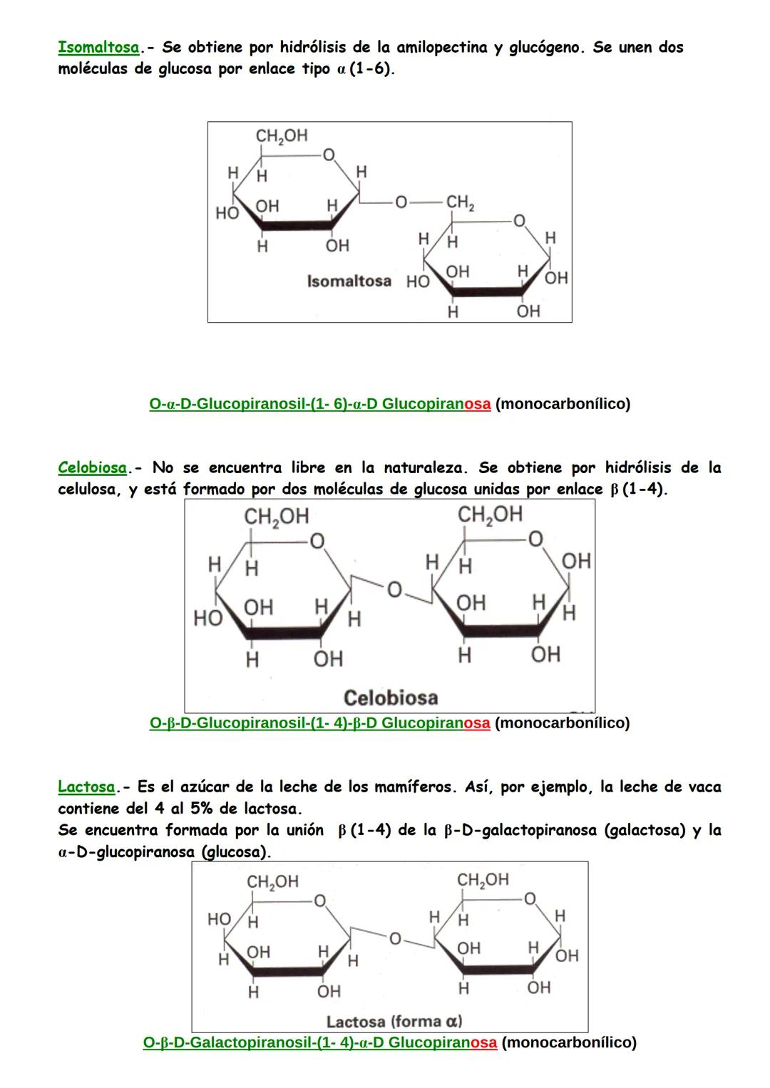 Glúcidos
□ Concepto de glúcidos: Clasificación y Funciones
☐ Osas
• Ciclación de monosacáridos
□ Ósidos
1. Holósidos
1.1 Oligosacáridos (Dis