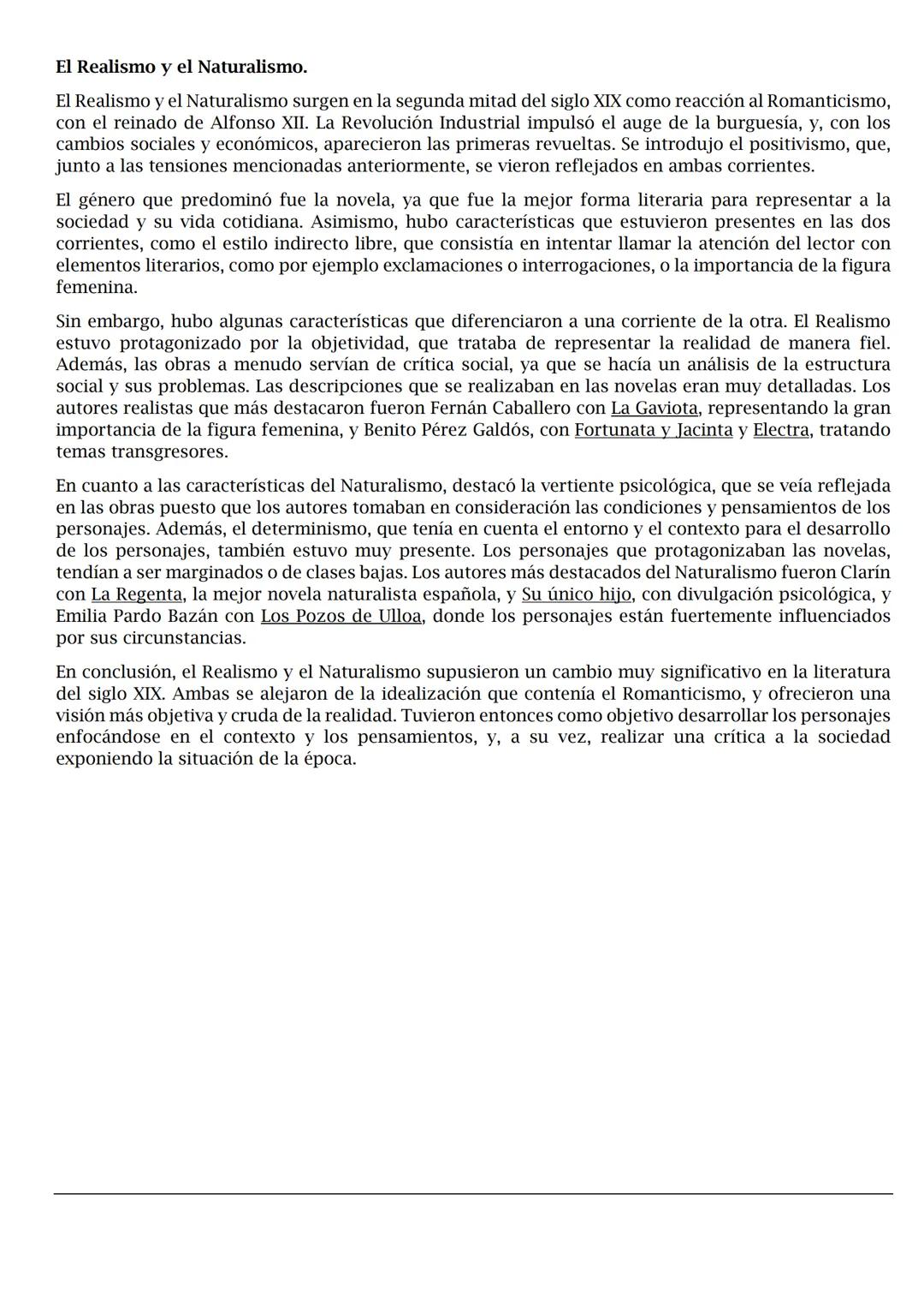 # El Realismo y el Naturalismo.
El Realismo y el Naturalismo surgen en la segunda mitad del siglo XIX como reacción al Romanticismo,
con el