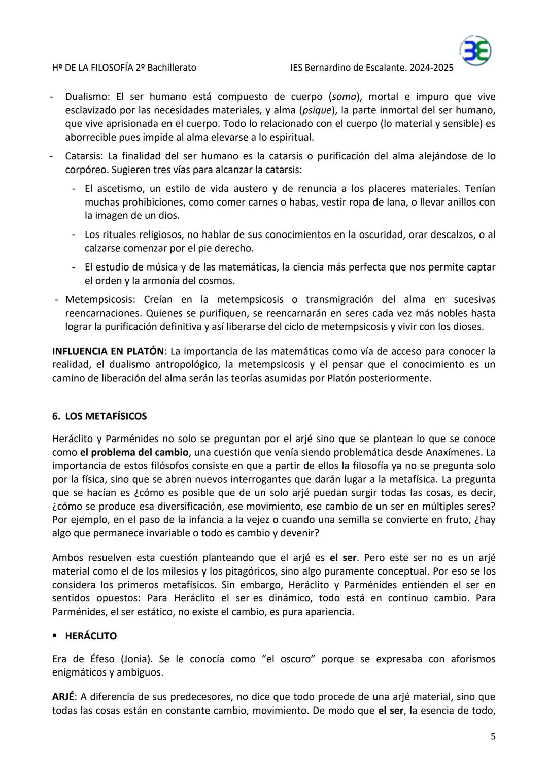 Hª DE LA FILOSOFÍA 2º Bachillerato
IES Bernardino de Escalante. 2024-2025
TEMA 1. LOS PRESOCRÁTICOS
1. EL ORIGEN DE LA FILOSOFÍA OCCIDENTA