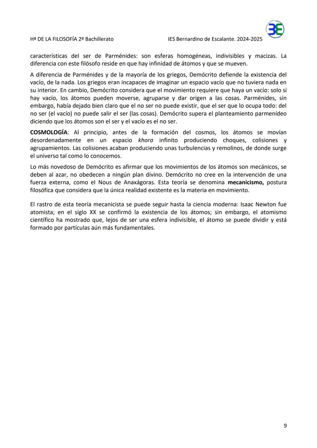 Hª DE LA FILOSOFÍA 2º Bachillerato
IES Bernardino de Escalante. 2024-2025
TEMA 1. LOS PRESOCRÁTICOS
1. EL ORIGEN DE LA FILOSOFÍA OCCIDENTA