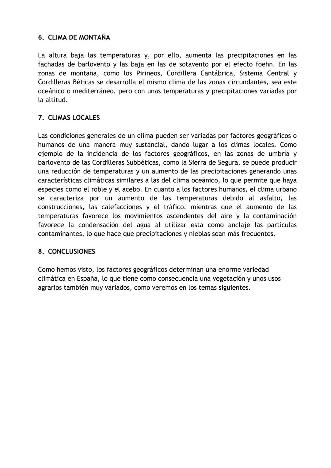 2324 GEOGRAFÍA - TEMA 3
EL CLIMA
1. INTRODUCCIÓN
2. ELEMENTOS Y FACTORES DEL CLIMA
2.1. Factores
2.1.1. Factores geográficos
2.1.2. Factores