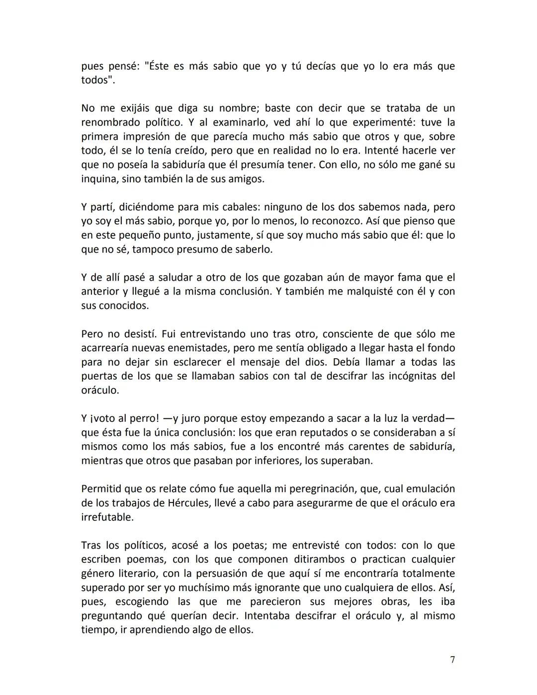 PLATÓN
APOLOGÍA
DE
SÓCRATES
1 PRIMERA PARTE
Defensa de Sócrates
¡Ciudadanos atenienses! Ignoro qué impresión habrán despertado en vosotros
l