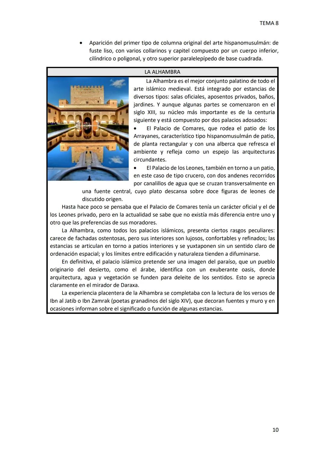 # TEMA 8: LA PECULIARIDAD ESPAÑOLA: EL ARTE ISLÁMICO
✓ La imagen prohibida
TEMA 8
Cerámica del Zócalo de la Alhambra. Detalle
El arte hi