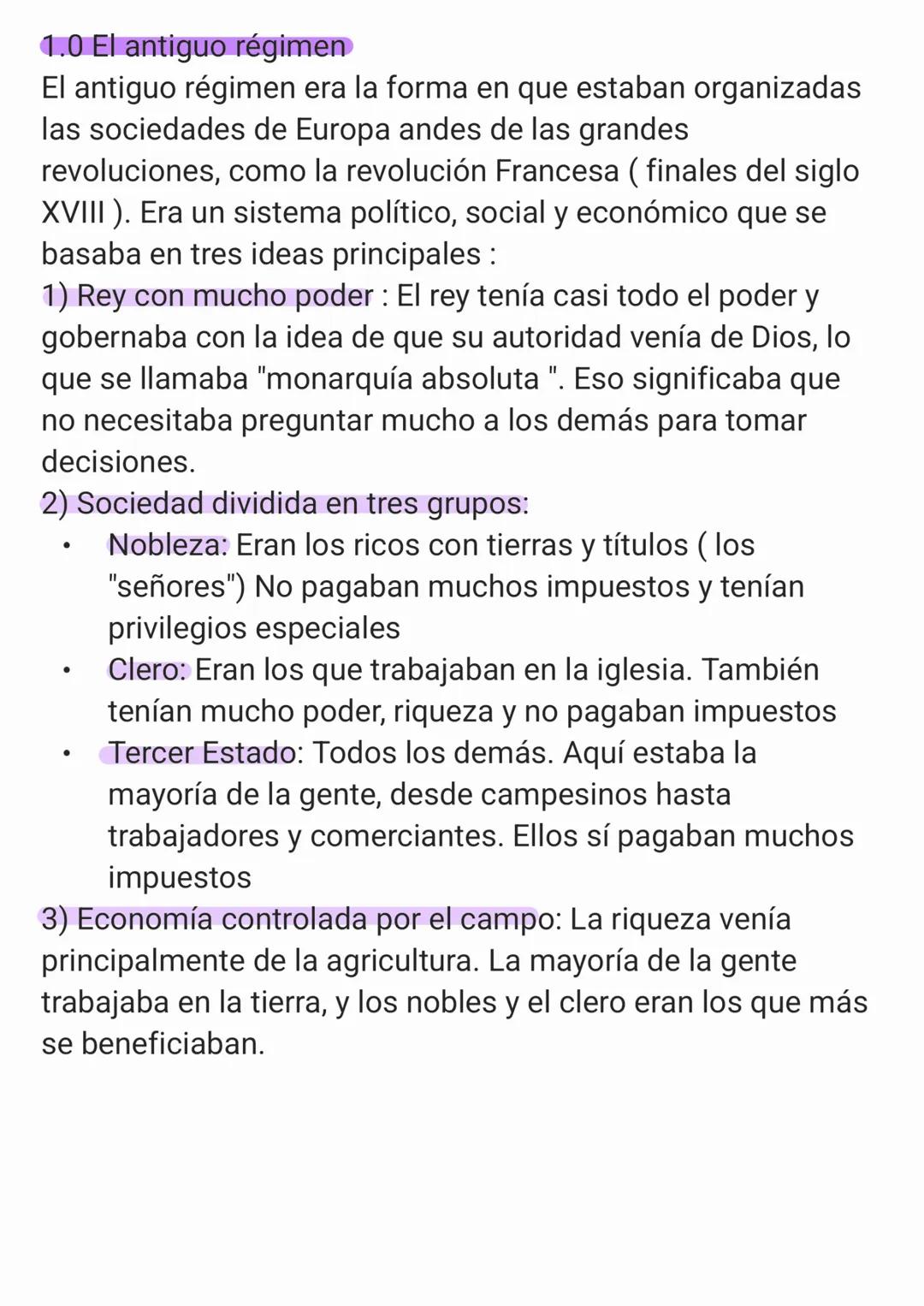 1.0 El antiguo régimen
El antiguo régimen era la forma en que estaban organizadas
las sociedades de Europa andes de las grandes
revoluciones