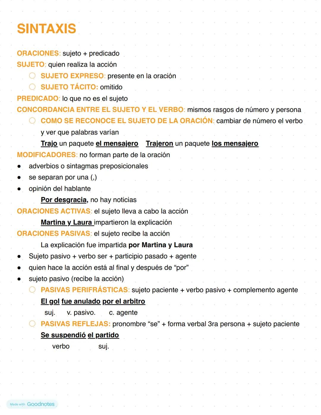 SINTAXIS
ORACIONES IMPERSONALES: no se sabe quien es el sujeto
•
.
verbo 3ra persona singular (el, ella)
sujeto tácito
VERBO HABER:
Había mu
