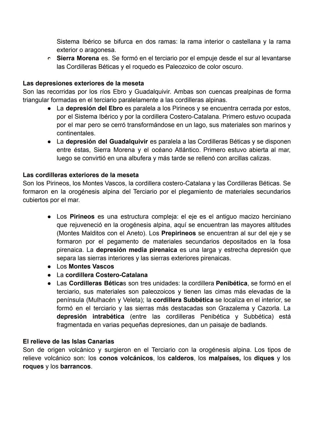 Unidades morfoestructurales del relieve español
El relieve peninsular se organiza en torno a la Meseta, dividida en dos sectores por el Sist