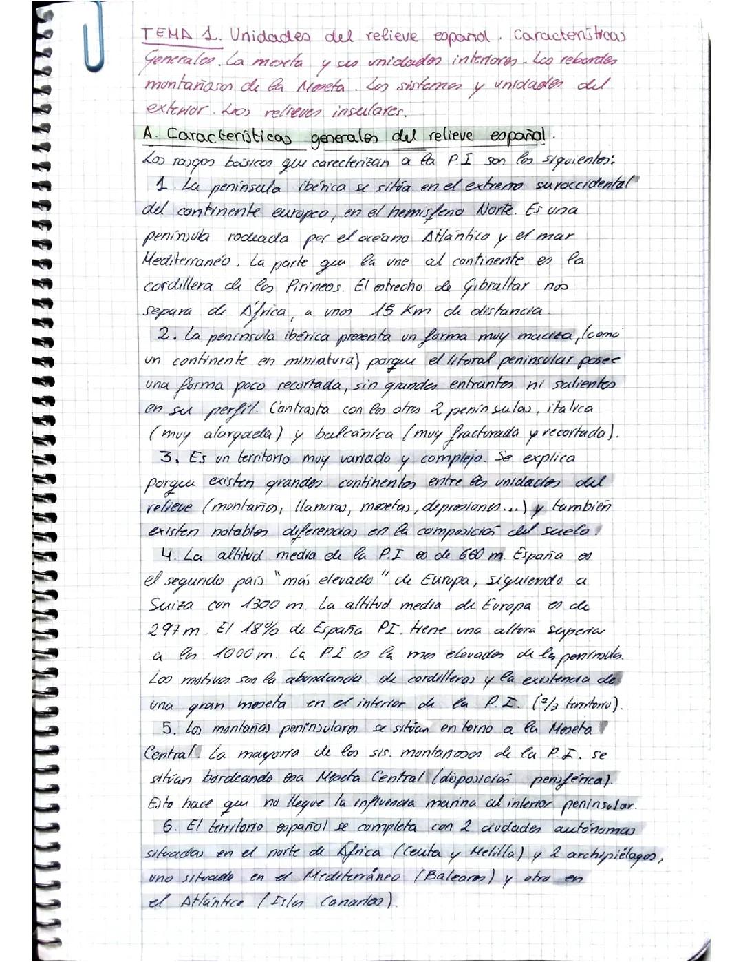 Tema1. Unidades del relieve español