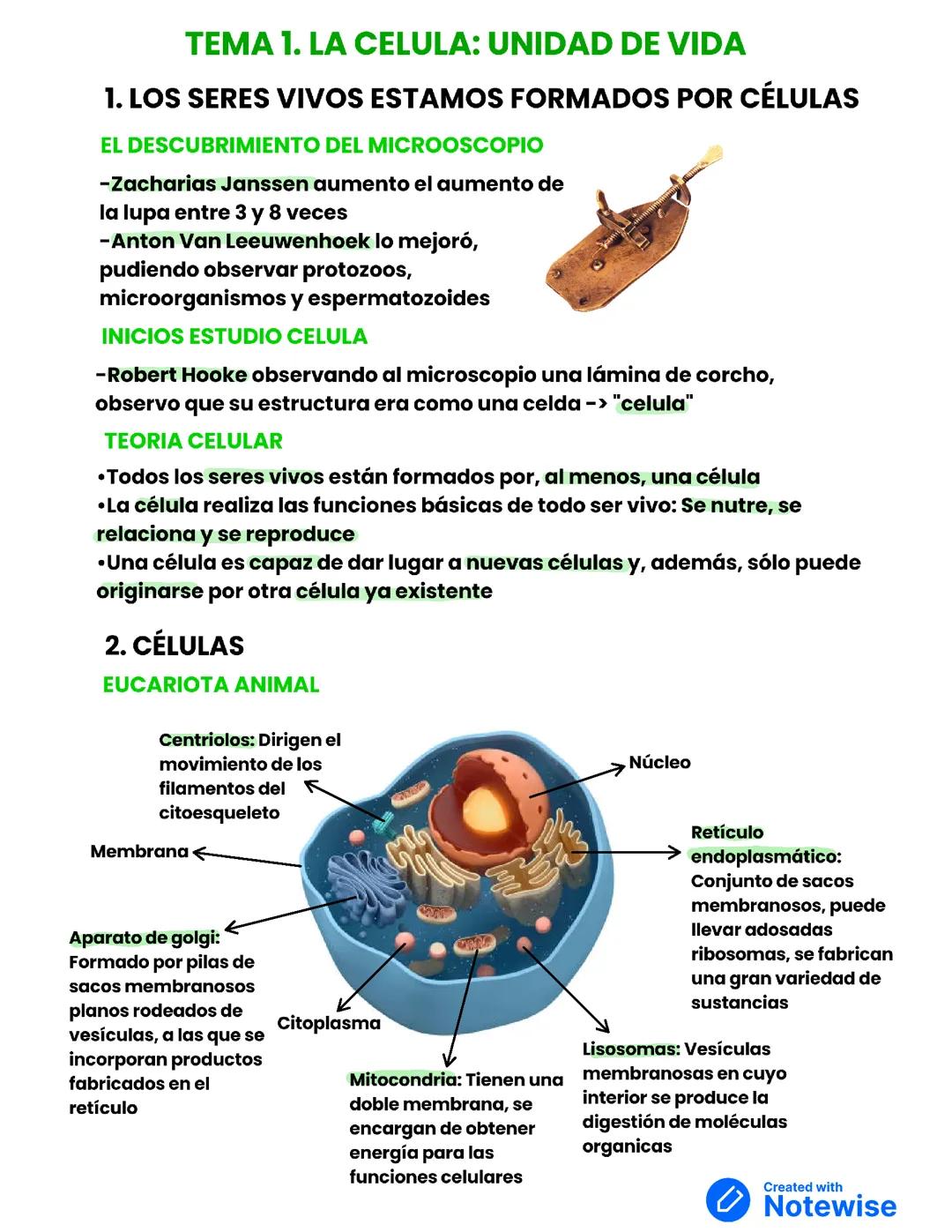 tema 1. la celula unidad de vida