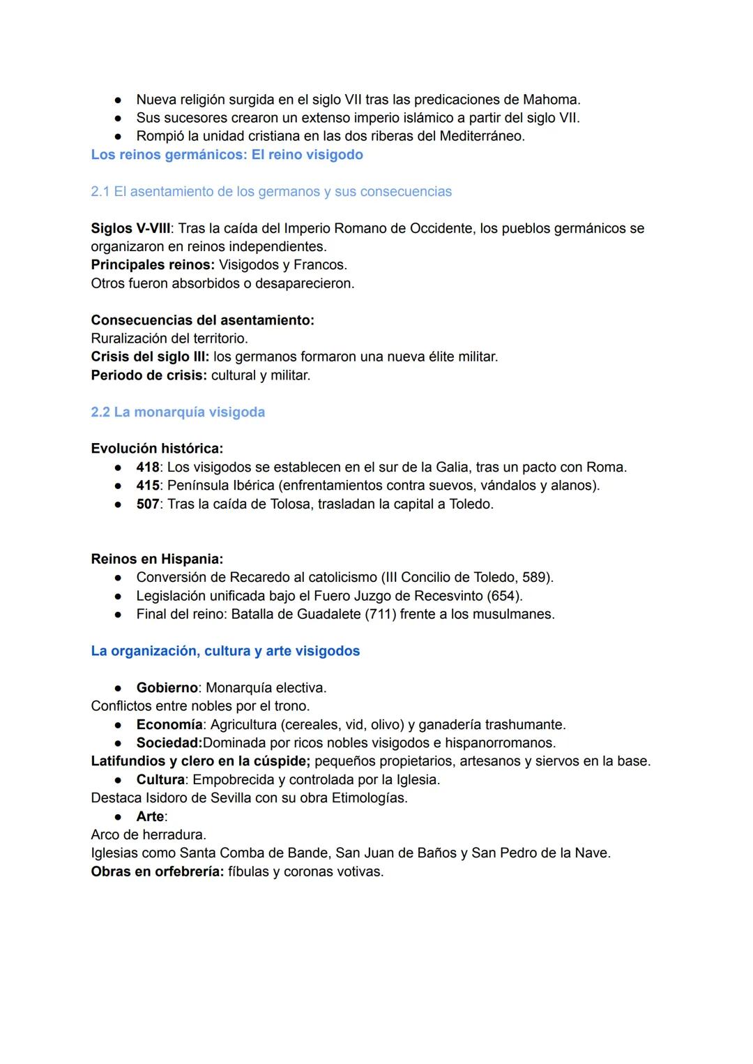 1. La Edad Media. La ruptura de la unidad mediterránea
División del Imperio Romano:
Tras la muerte de Teodosio (395), el imperio romano se d