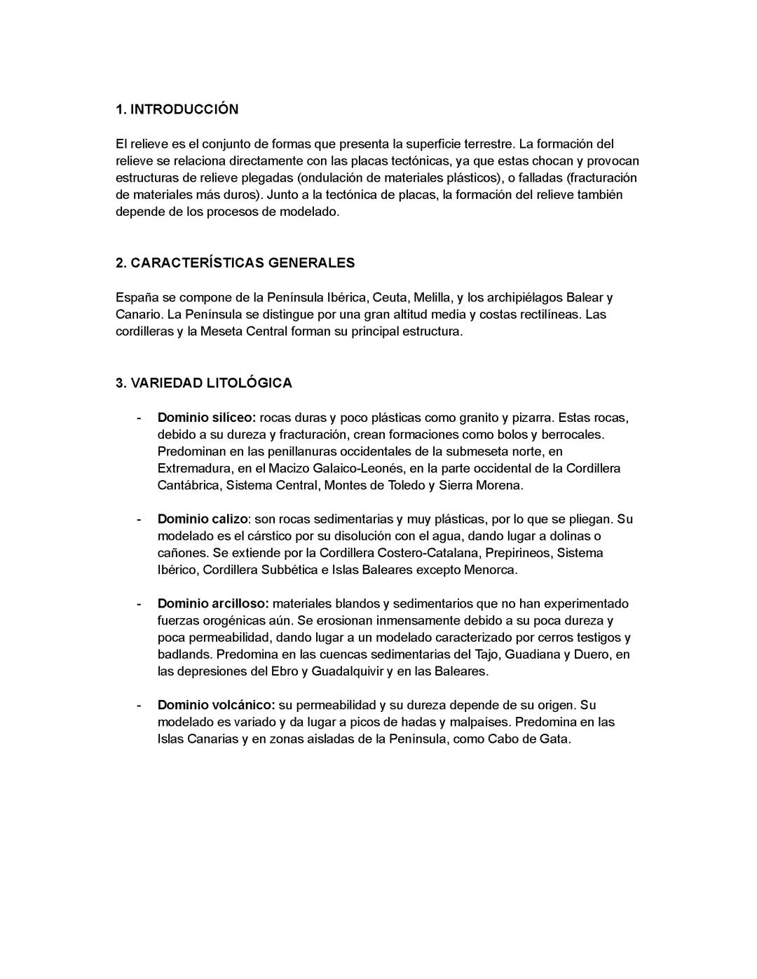 Geografía. Tema "EVOLUCIÓN DEL RELIEVE"