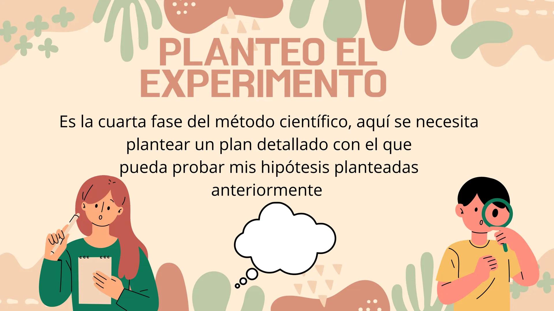 EL METODO
CIENTIFICO PARTES DEL METODO
CIENTIFICO
OBSERVACIÓN
PLANTEO PROBLEMA
• PLANTEO HIPÓTESIS
• PLANTEO EXPERIMENTO
EXPERIMENTO
• ANALI