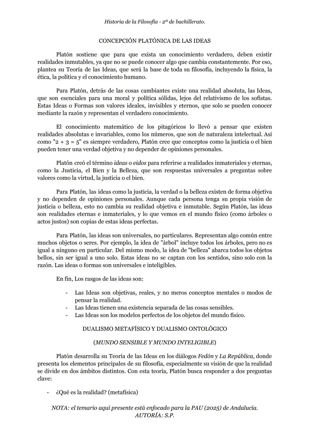 Historia de la Filosofia - 2º de bachillerato.
S.A. 2 - LA FILOSOFÍA DE PLATÓN
1. CONTEXTO SOCIOPOLÍTICO Y CULTURAL
Tras el fin de las Gu