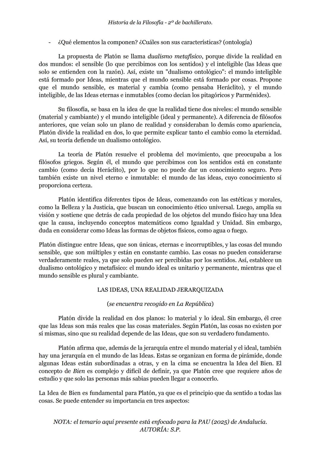 Historia de la Filosofia - 2º de bachillerato.
S.A. 2 - LA FILOSOFÍA DE PLATÓN
1. CONTEXTO SOCIOPOLÍTICO Y CULTURAL
Tras el fin de las Gu