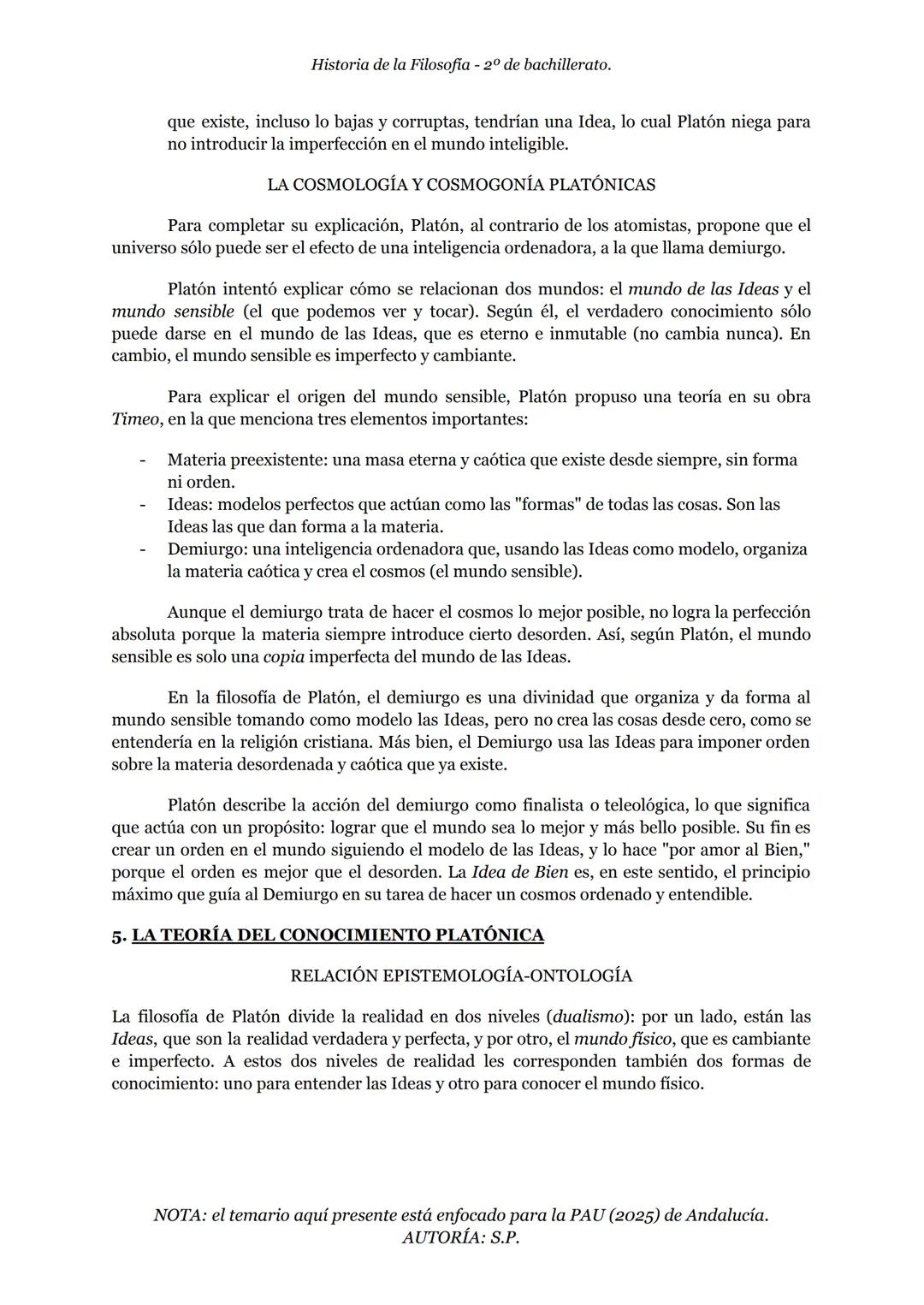 Historia de la Filosofia - 2º de bachillerato.
S.A. 2 - LA FILOSOFÍA DE PLATÓN
1. CONTEXTO SOCIOPOLÍTICO Y CULTURAL
Tras el fin de las Gu
