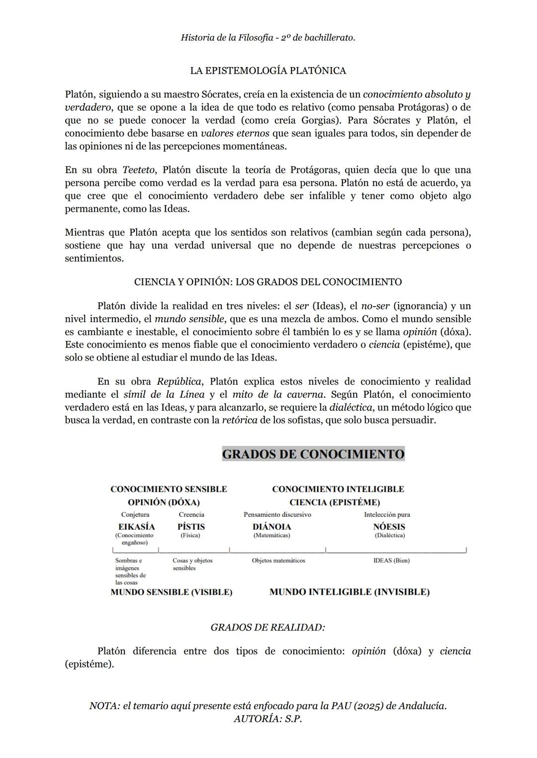 Historia de la Filosofia - 2º de bachillerato.
S.A. 2 - LA FILOSOFÍA DE PLATÓN
1. CONTEXTO SOCIOPOLÍTICO Y CULTURAL
Tras el fin de las Gu