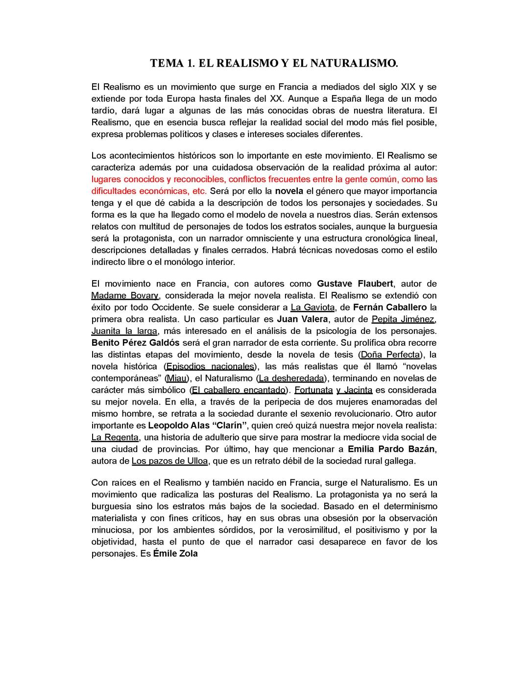 TEMA 1 REALISMO Y NATURALISMO