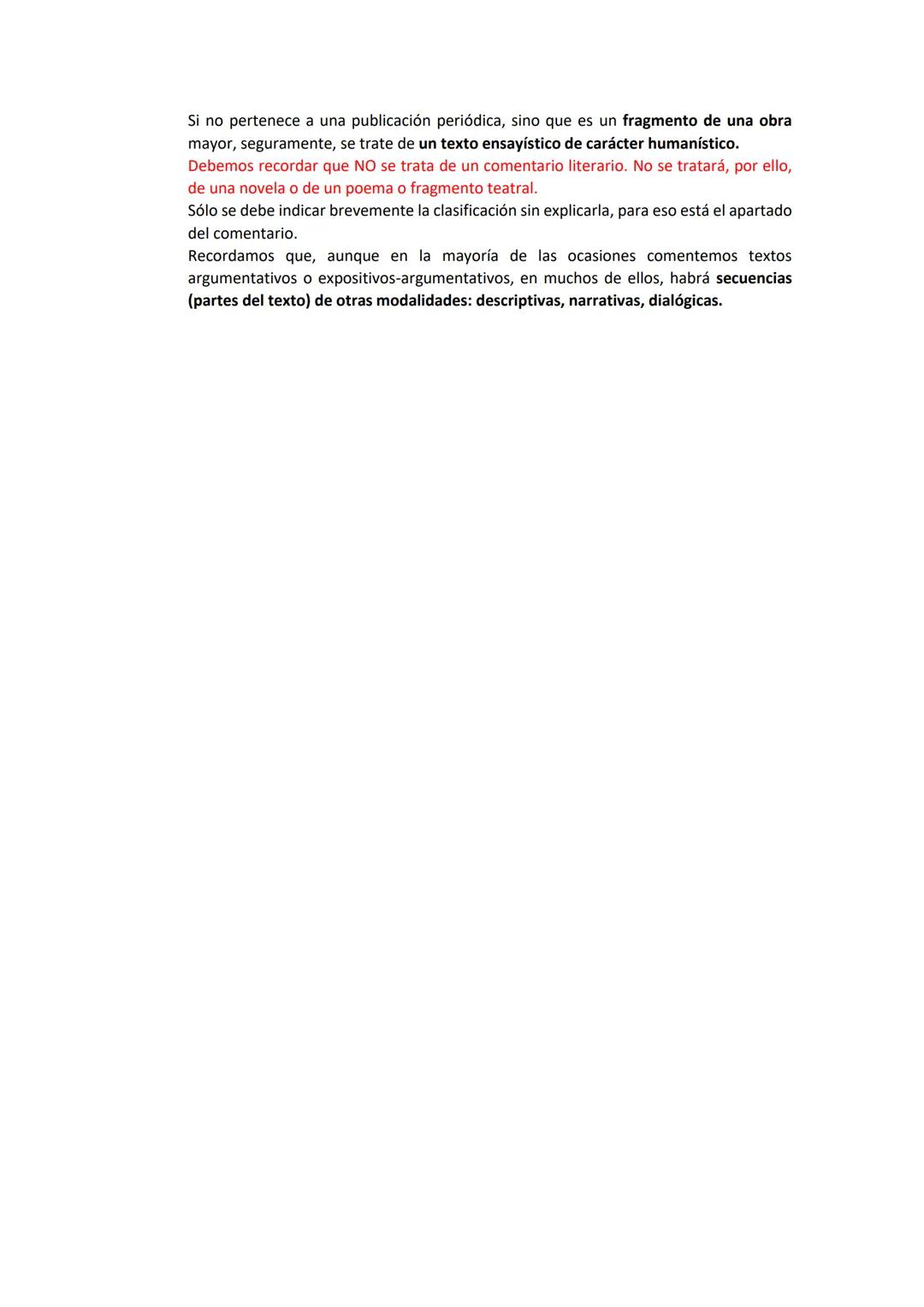 COMENTARIO DE TEXTO COMPLETO (APLICABLE A TEXTOS
EXPOSITIVOS-ARGUMENTATIVOS DE TIPO
PERIODÍSTICO/HUMANÍSTICO)
1. TEMA: oración con un sustan