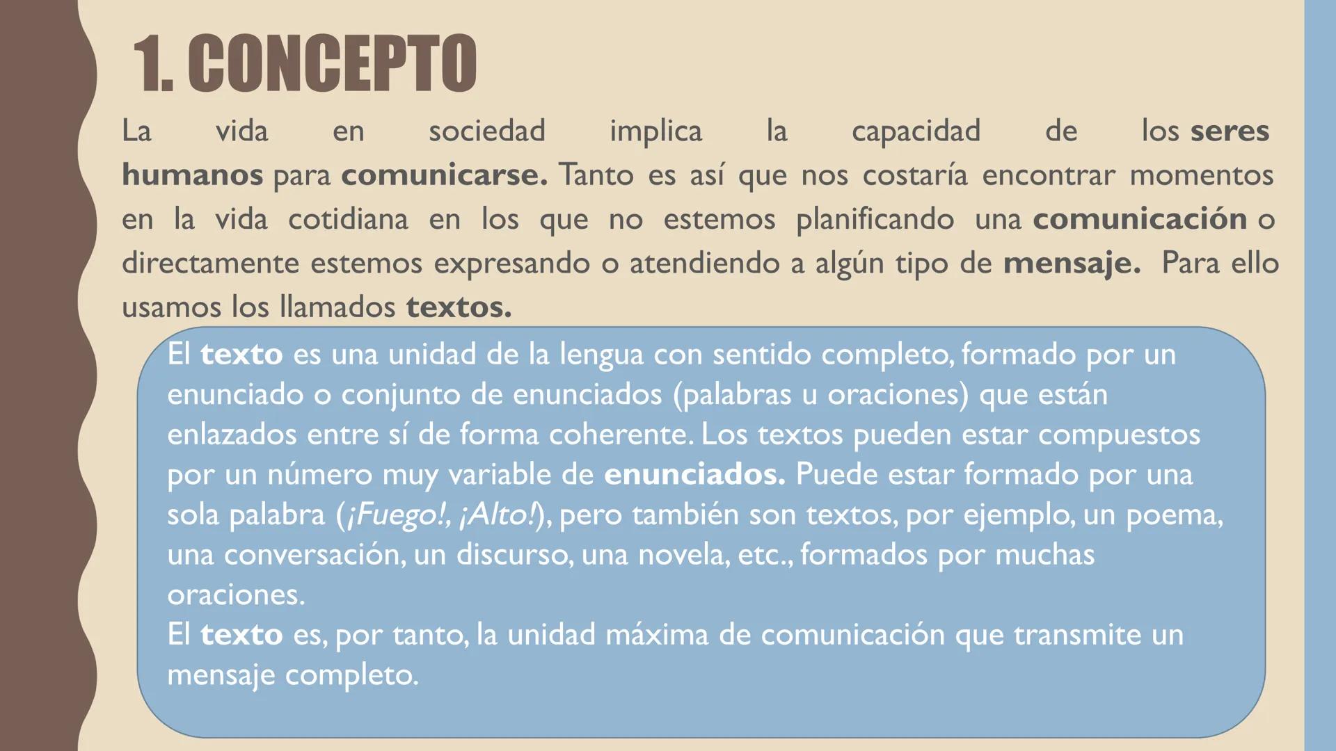 # EL TEXTO
Y SUS PROPIEDADES
TEMA I # ÍNDICE
1. Concepto
2. Tipologías textuales
- Según su naturaleza
- Según su finalidad
- Los textos