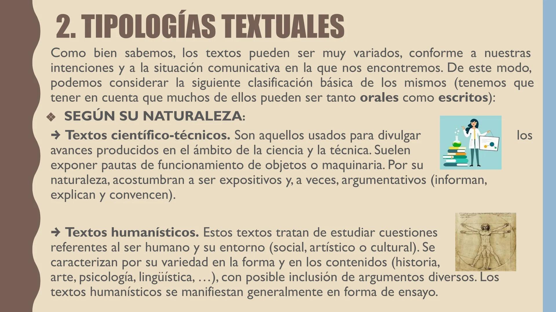 # EL TEXTO
Y SUS PROPIEDADES
TEMA I # ÍNDICE
1. Concepto
2. Tipologías textuales
- Según su naturaleza
- Según su finalidad
- Los textos