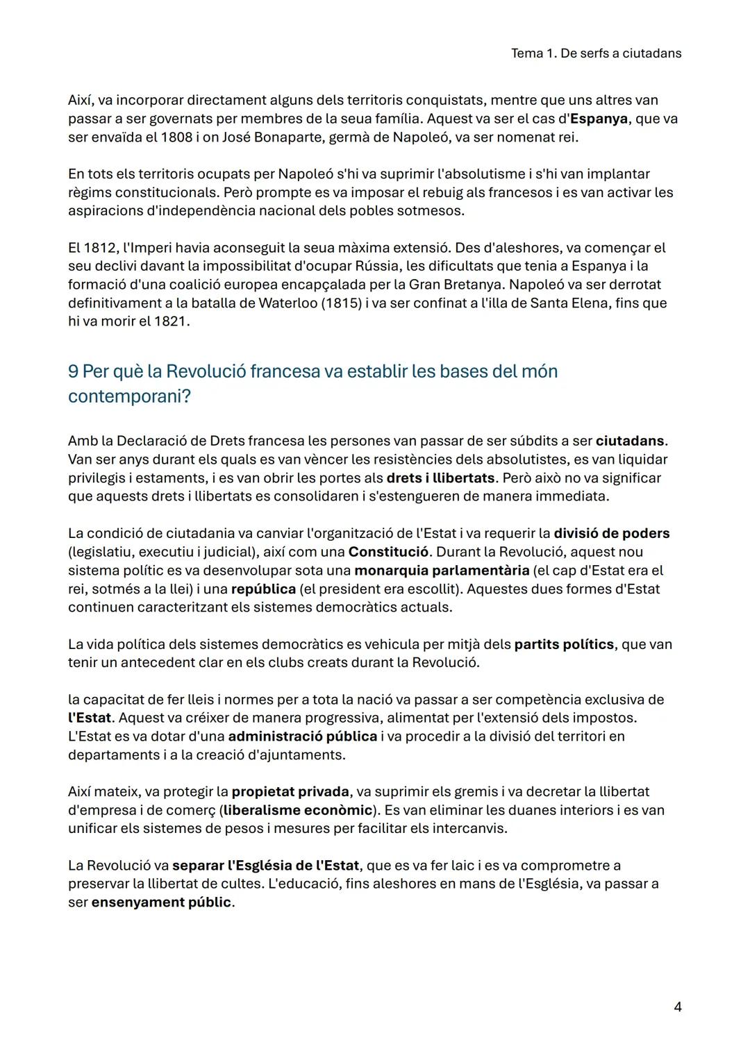 Tema 1. De serfs a ciutadans
5, 6, 7, 8 La Revolució francesa
A França, al segle XVIII, van créixer les protestes contra les rendes senyor