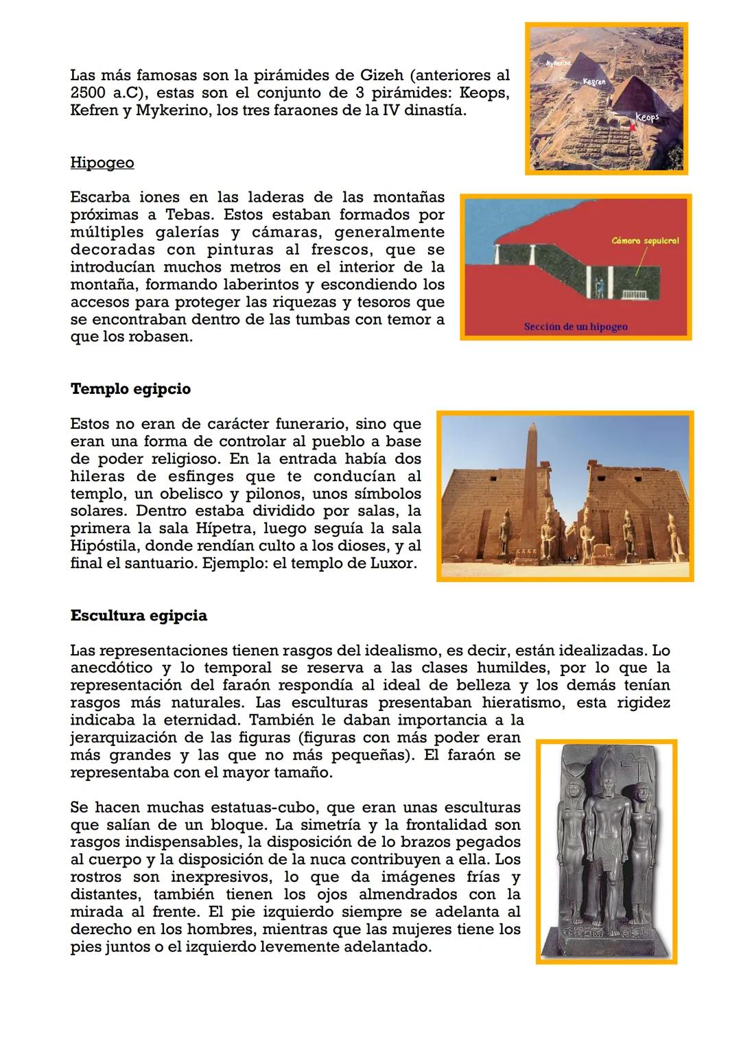 Egipto
La cultura egipcia fue una de las primeras sociedades urbanas. Se localizaba
junto al río Nilo por sus tierras fértiles, lo que hizo