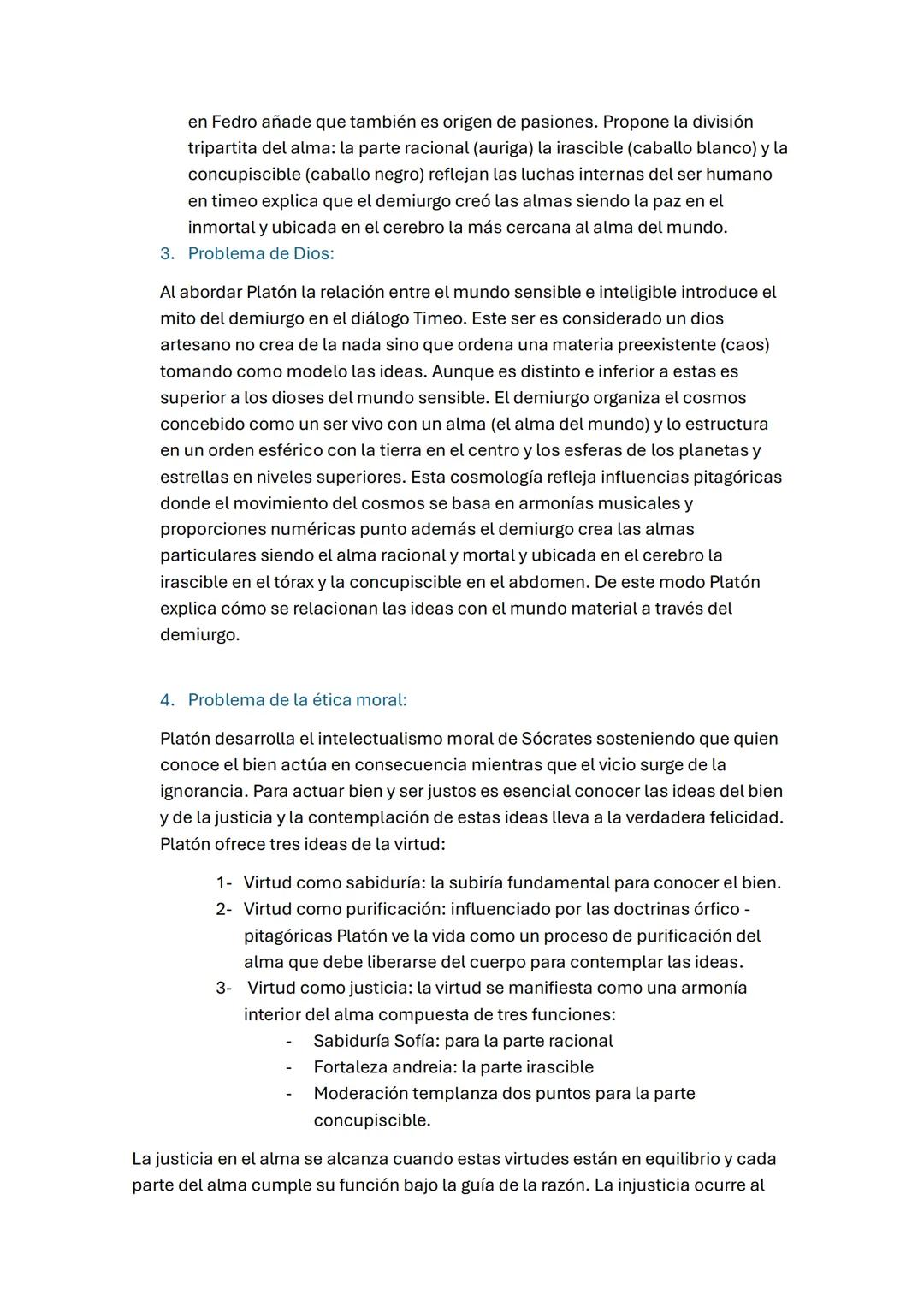 # Platón
1. Conocimiento y Realidad:
Platón desarrolla un dualismo ontológico que divide la realidad en dos planos:
el sensible cambiante