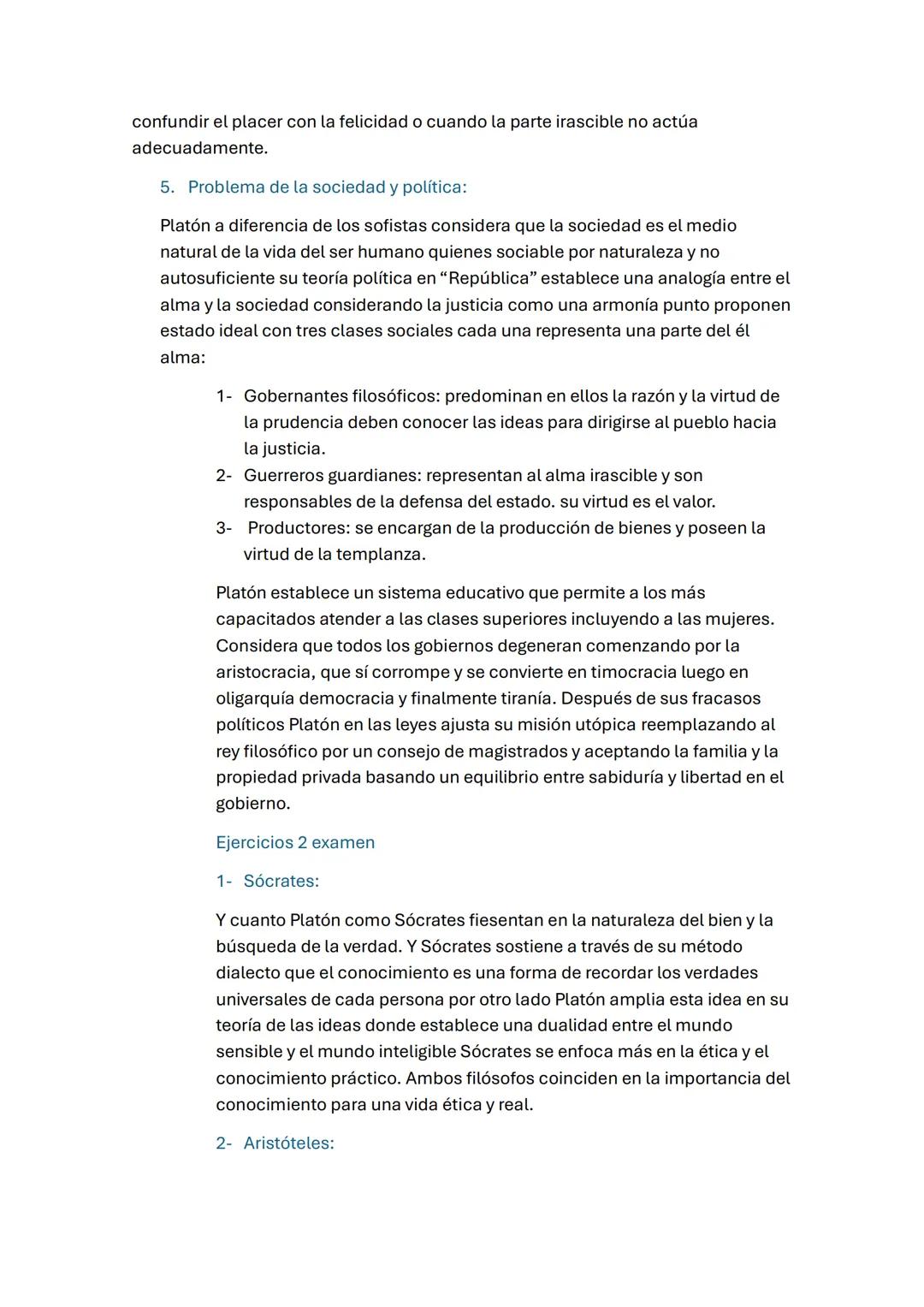 # Platón
1. Conocimiento y Realidad:
Platón desarrolla un dualismo ontológico que divide la realidad en dos planos:
el sensible cambiante