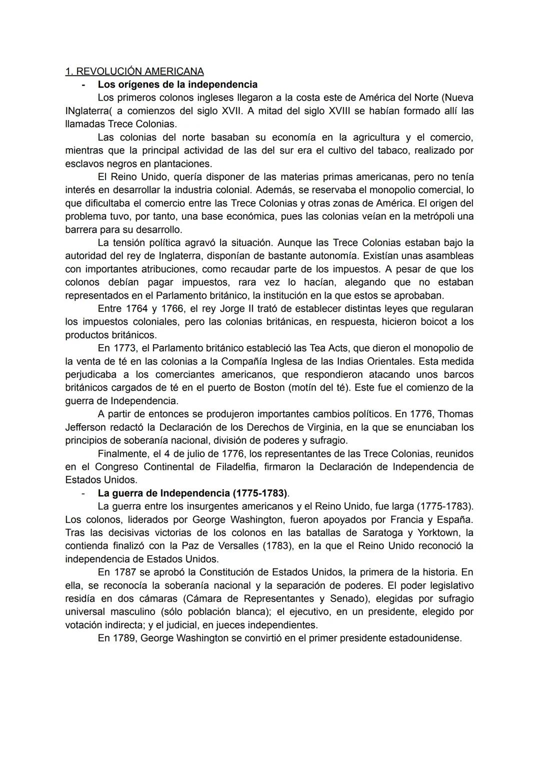 # 1. REVOLUCIÓN AMERICANA
- Los orígenes de la independencia
Los primeros colonos ingleses llegaron a la costa este de América del Norte (N