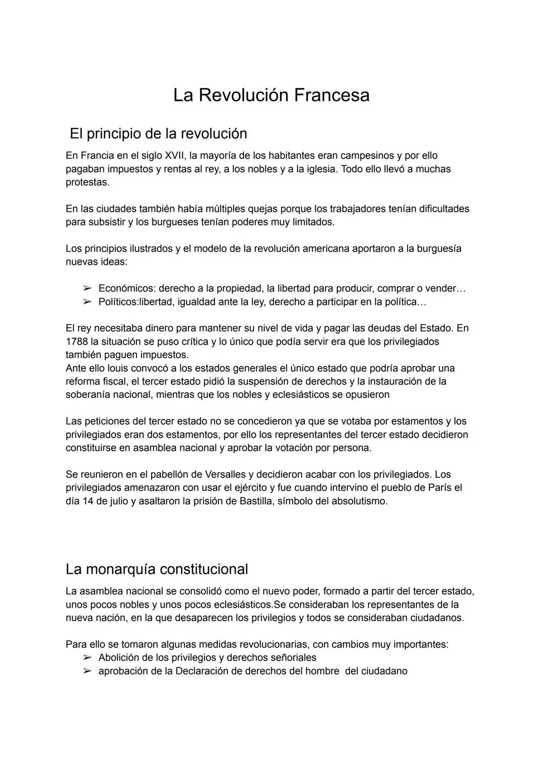 La Revolución Francesa
El principio de la revolución
En Francia en el siglo XVII, la mayoría de los habitantes eran campesinos y por ello
pa