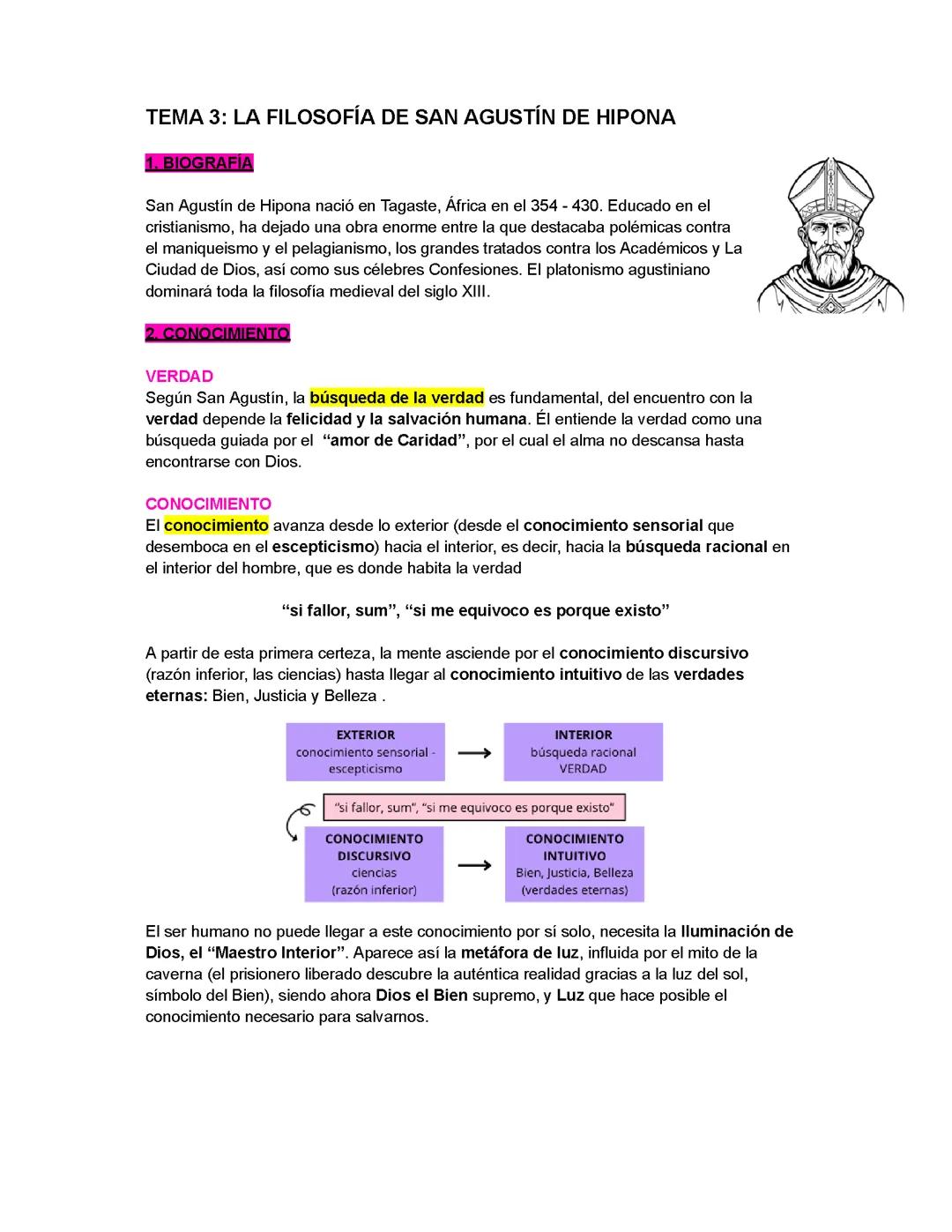 TEMA 3: LA FILOSOFÍA DE SAN AGUSTÍN DE HIPONA