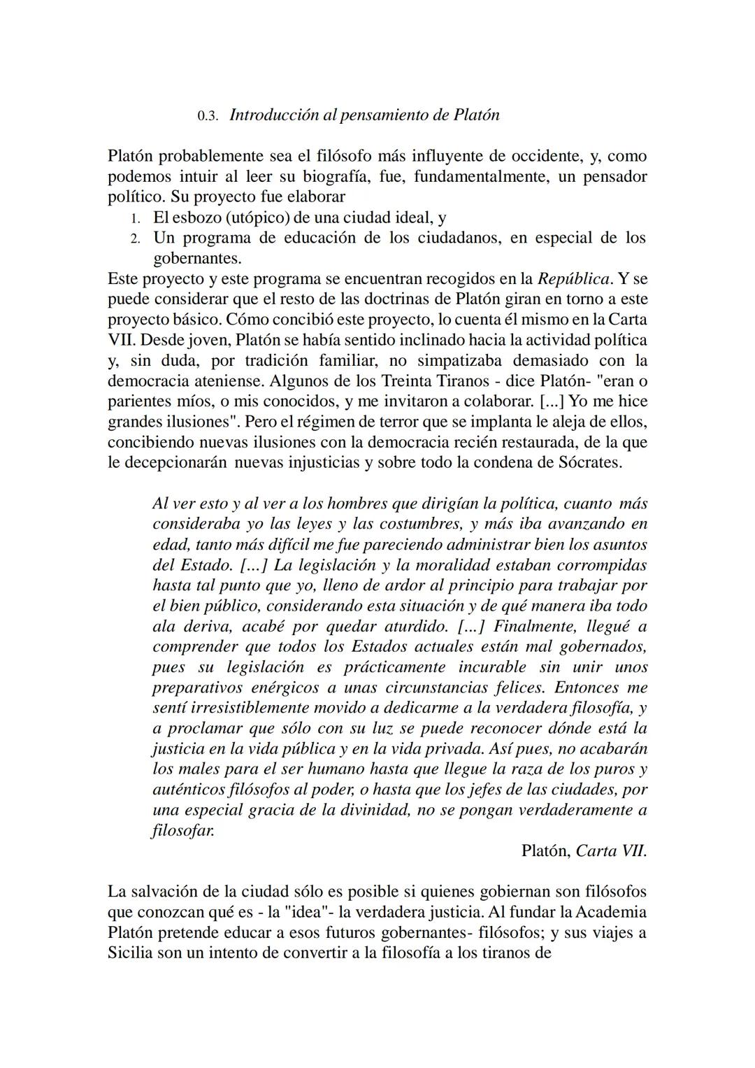 3. PLATÓN
0. Introducción
3.0.1.
3.0.2.
3.0.3.
3.0.4.
Apuntes biográficos
Influencias en el pensamiento de Platón
Los diálogos de Platón
Int