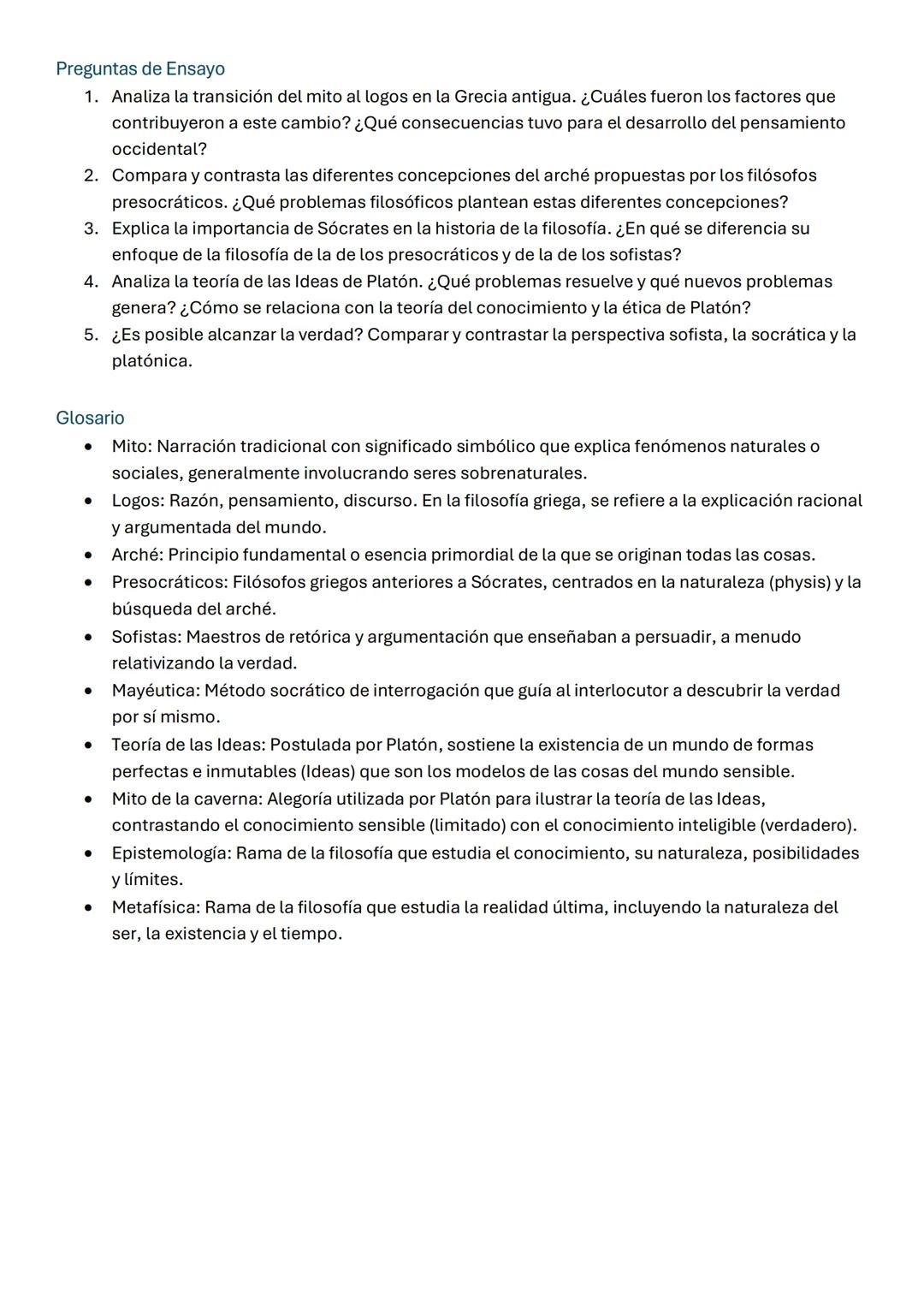FILOSOFIA
Resumen Amplio de las Fuentes
Las fuentes proporcionadas exploran el origen y la evolución de la filosofía occidental, con un
enfo