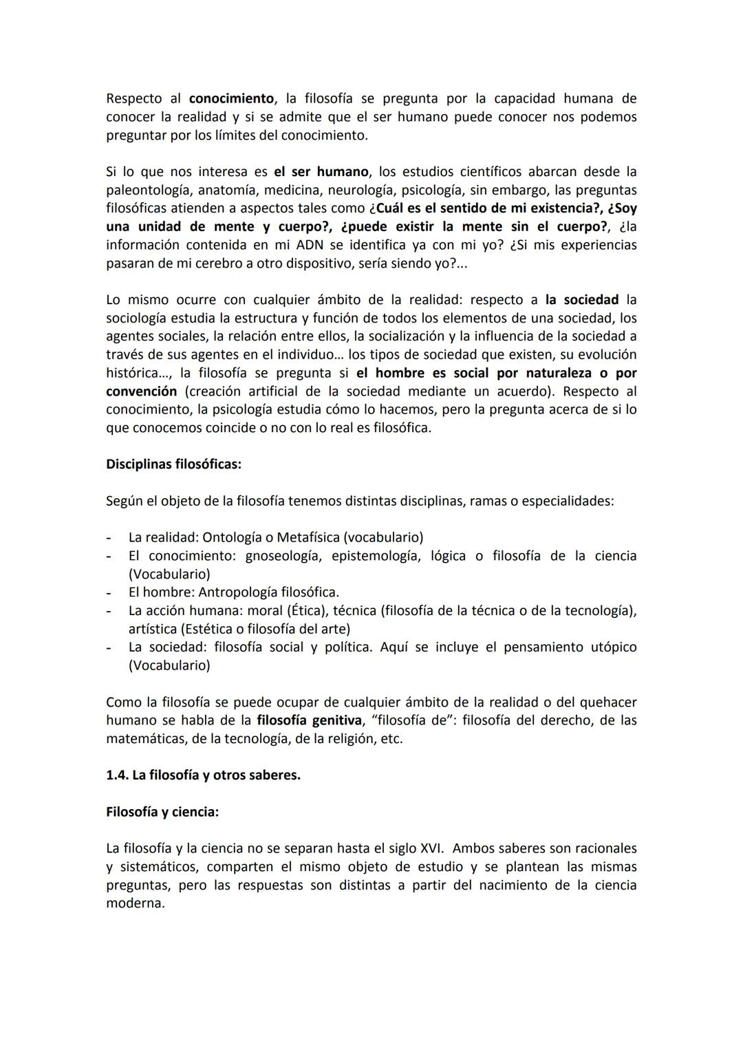 # UNIDAD 1. EL SABER FILOSÓFICO
TEORÍA Y VOCABULARIO
1.1. La filosofía como actitud y disciplina:
Actitud filosófica: analizar cualquier á