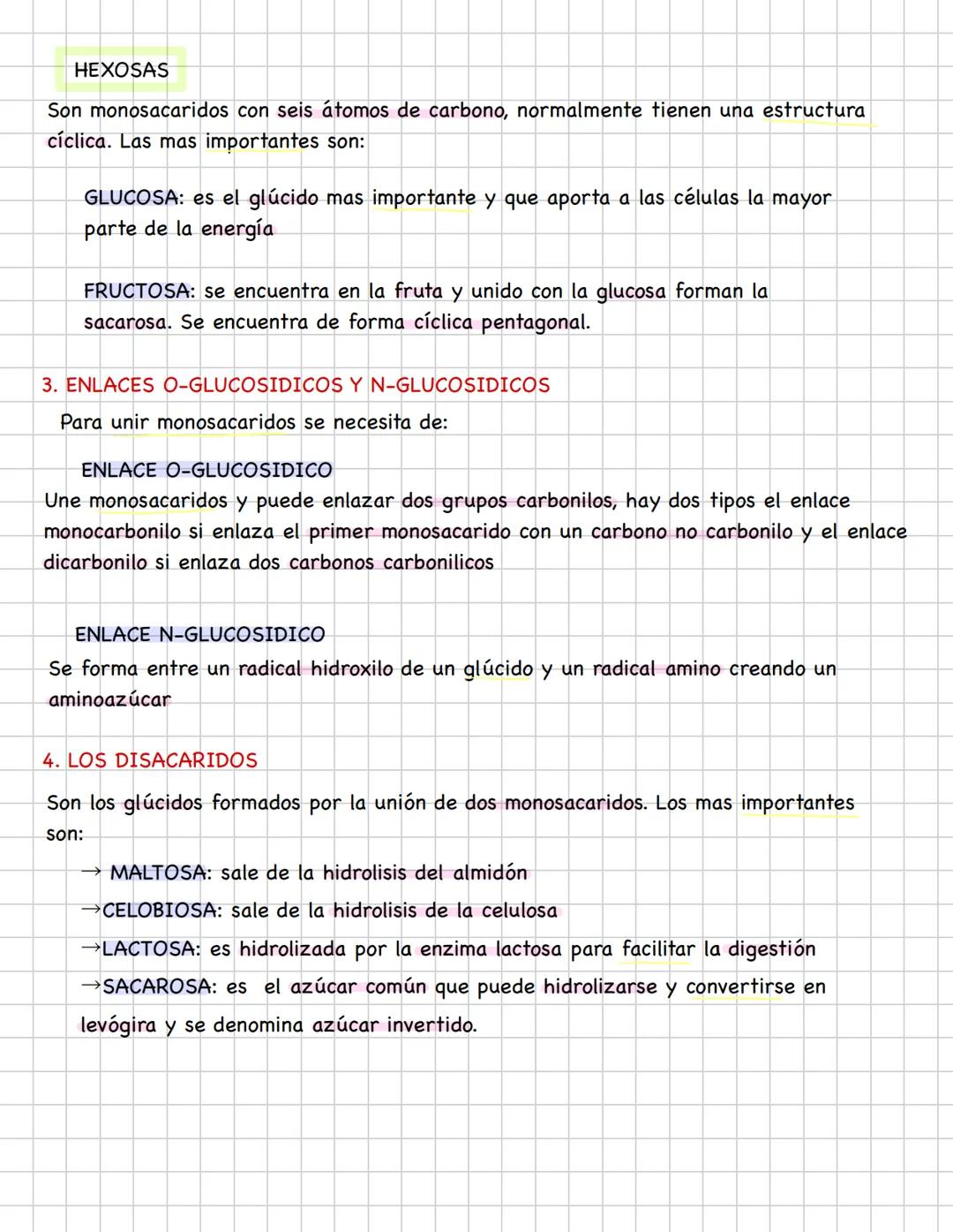 # LOS GLUCIDOS
1. LOS GLUCIDDOS
Los glúcidos son biomoleculas complejas orgánicas. Se les denomina glúcidos o
azucares pues muchos de ello
