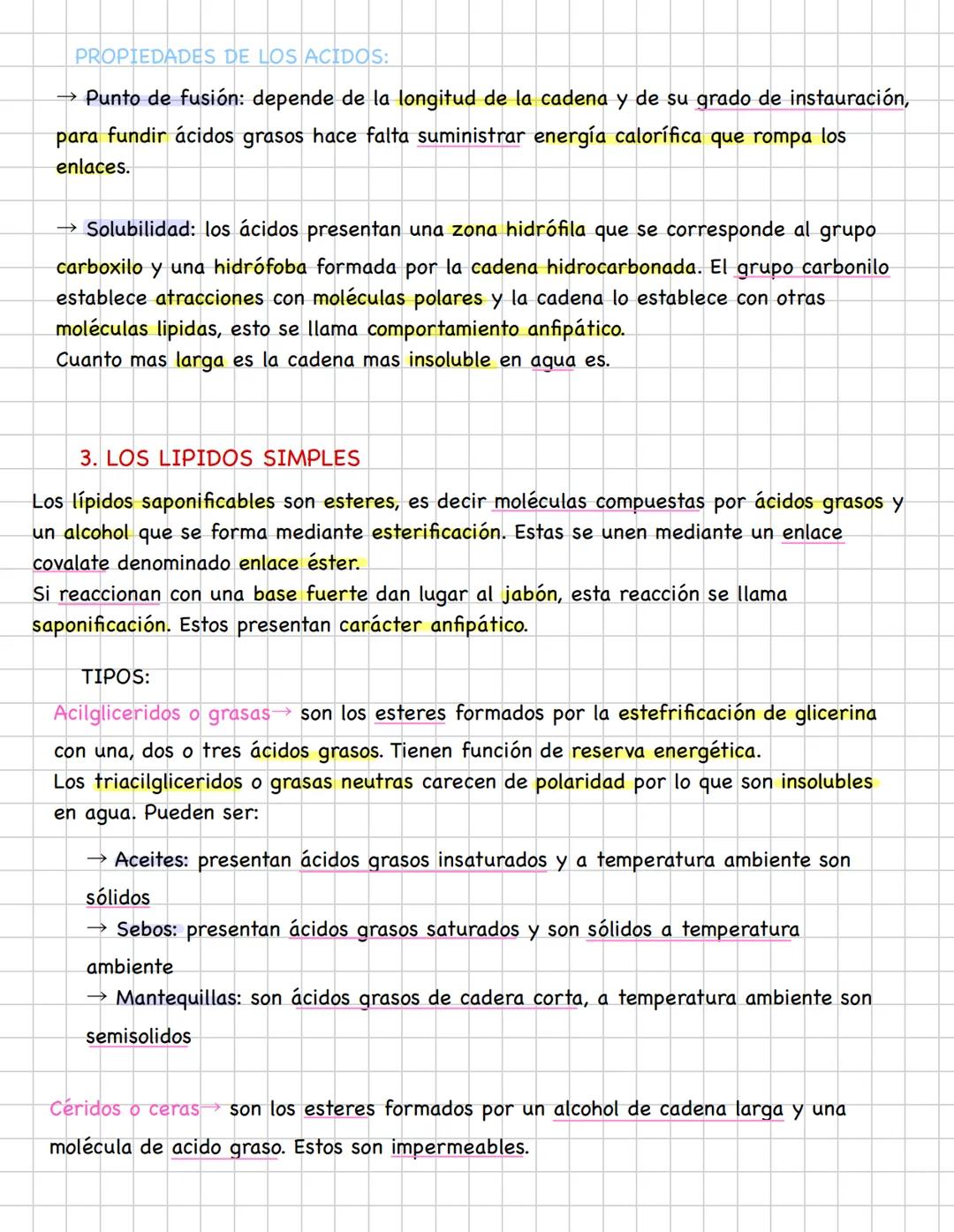 # LOS LIPIDOS
Los lípidos están compuestos por carbono, hidrogeno y oxigeno, y desempeñan
funciones biológicas. Estos presentan característ