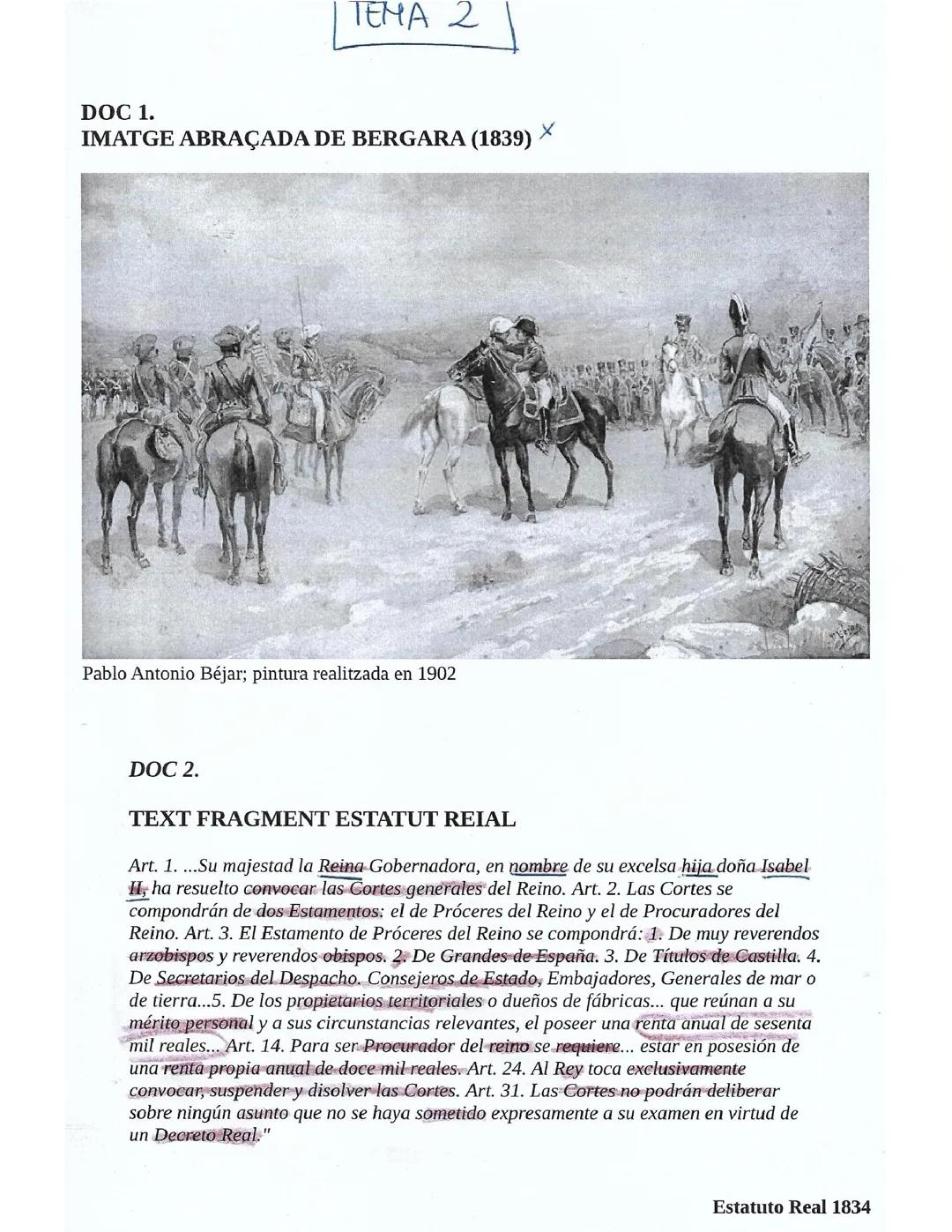 Com. texto HISTORIA ESPAÑA 2BACH