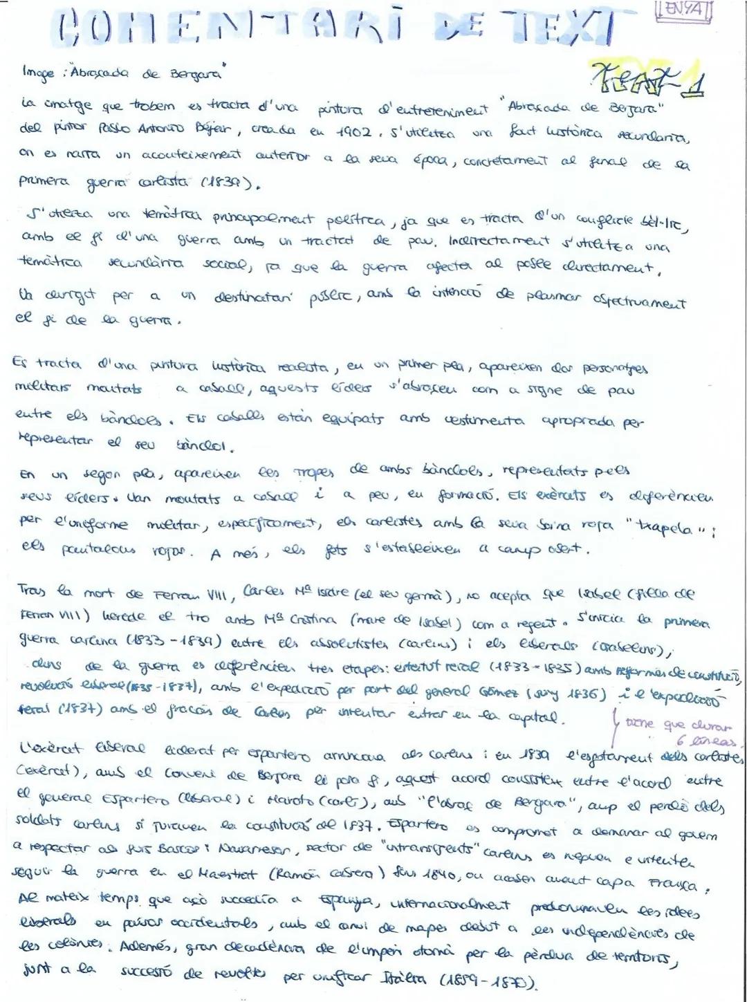 TEMA 2
DOC 1.
IMATGE ABRAÇADA DE BERGARA (1839) *
Pablo Antonio Béjar; pintura realitzada en 1902
DOC 2.
TEXT FRAGMENT ESTATUT REIAL
Art. 1.