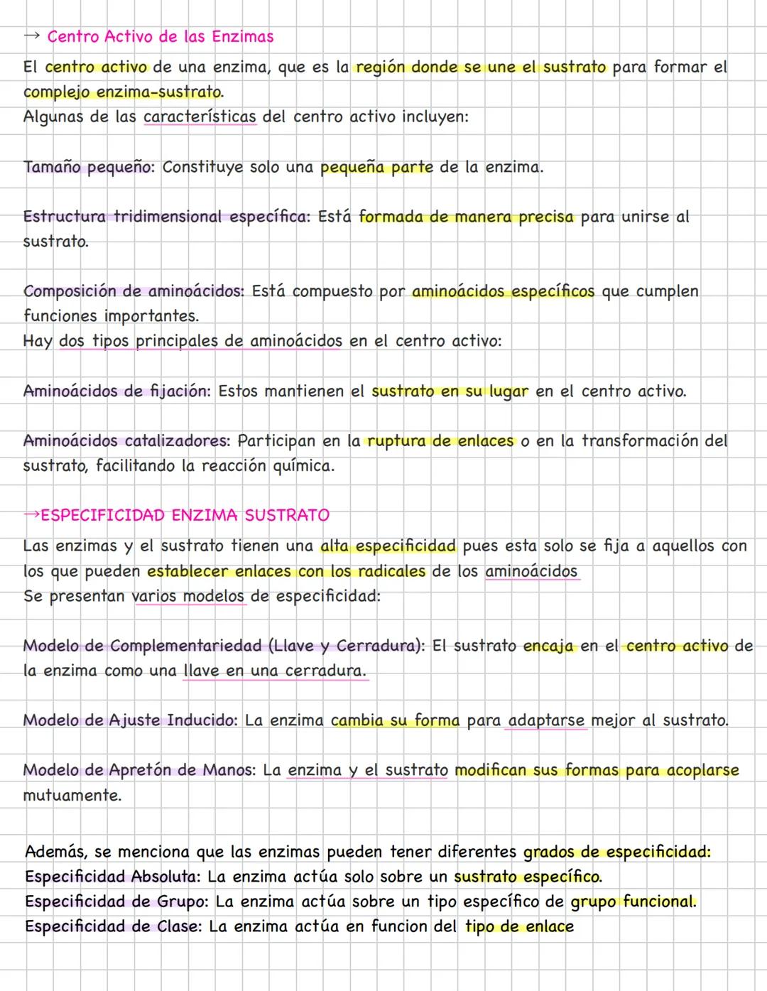 # LAS ENZIMAS
1. LAS ENZIMAS
En las células, constantemente ocurren reacciones químicas necesarias para sintetizar
nuevas moléculas o degr